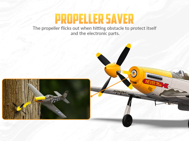 VOLANTEXRC 500mm P-51D マスタング (76802) PNP ラジオ、バッテリー、充電器なし