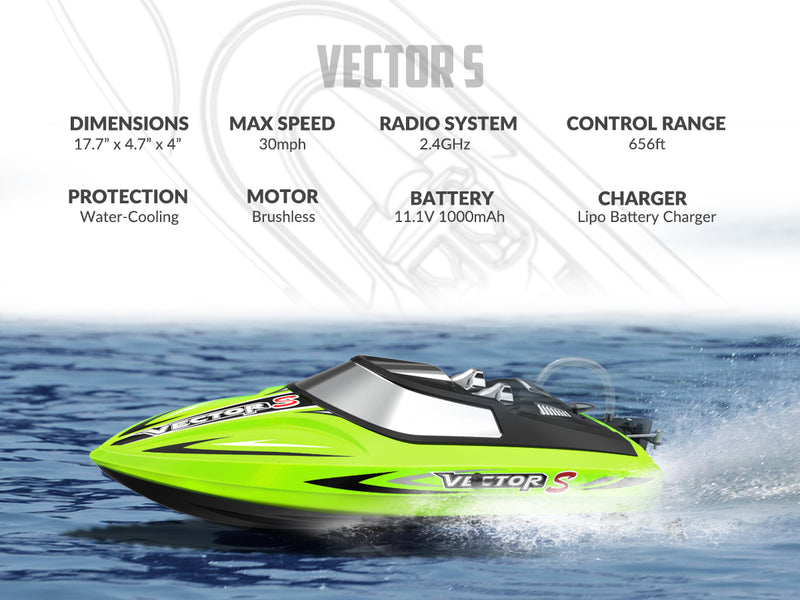 VOLANTEXRC Vector Sプールと湖用のセルフライティングとリバース機能を備えた高速RCボート(797-4ブラッシュド&ブラシレス)