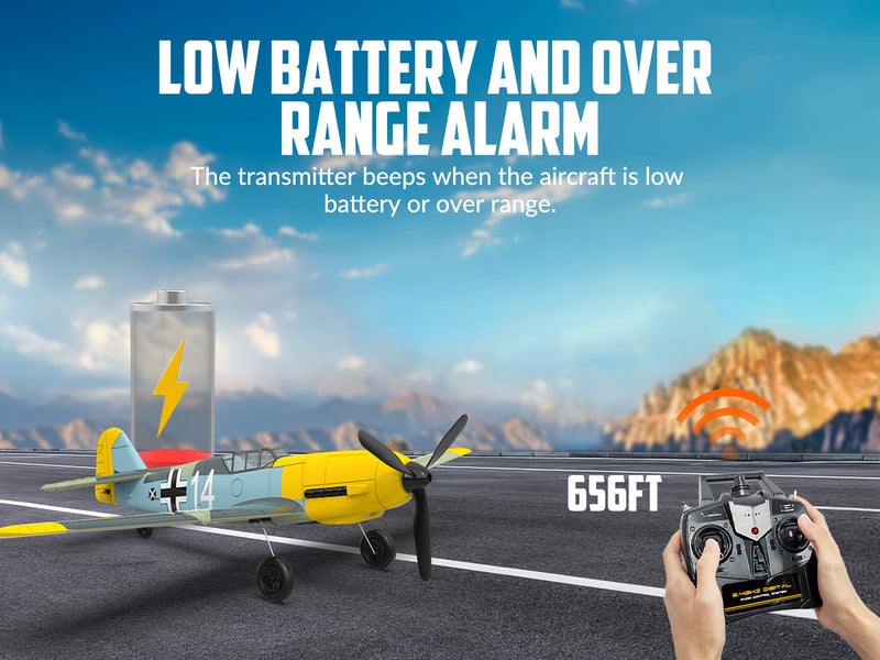 VOLANTEXRC P-51D Mustang 4-Chビギナー飛行機(Xpilotスタビライザー付き)-ワンキー曲技飛行(761-5)RTF