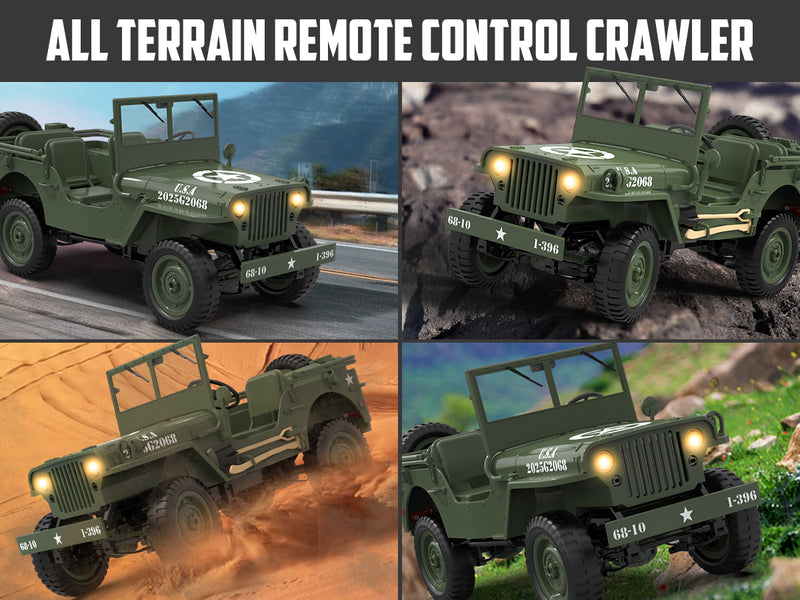RACENT RC クローラー 多目的オフロードカー 2.4G 1941 Mb スケーラー Willys ジープの 1:10 スケール シミュレーション