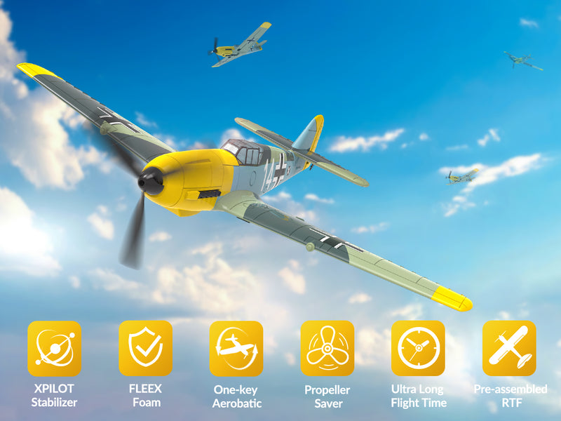 VOLANTEXRC P-51D Mustang 4-Chビギナー飛行機(Xpilotスタビライザー付き)-ワンキー曲技飛行(761-5)RTF
