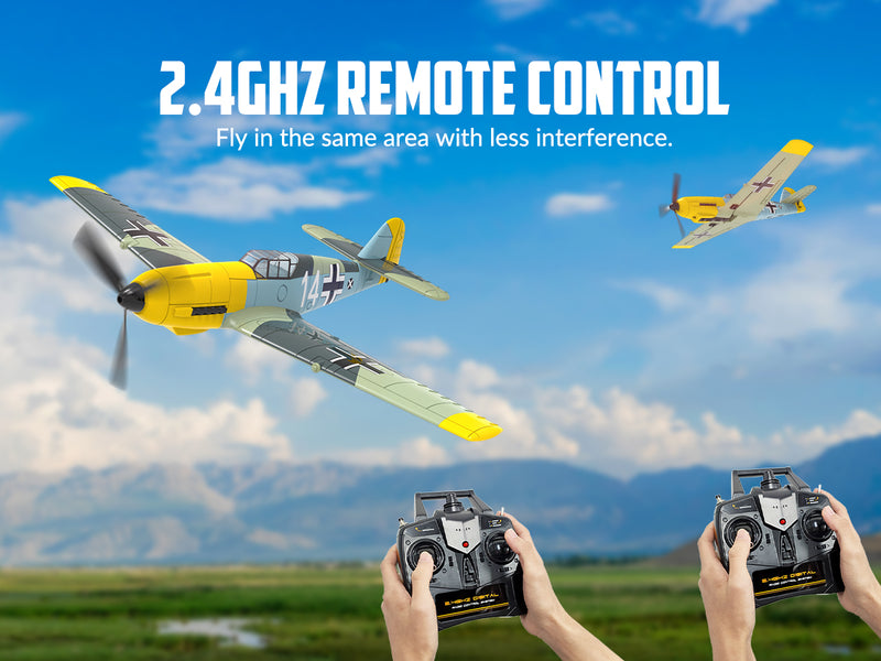 VOLANTEXRC P-51D Mustang 4-Chビギナー飛行機(Xpilotスタビライザー付き)-ワンキー曲技飛行(761-5)RTF