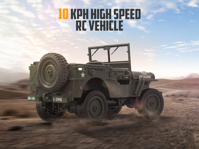 RACENT RC クローラー 多目的オフロードカー 2.4G 1941 Mb スケーラー Willys ジープの 1:10 スケール シミュレーション