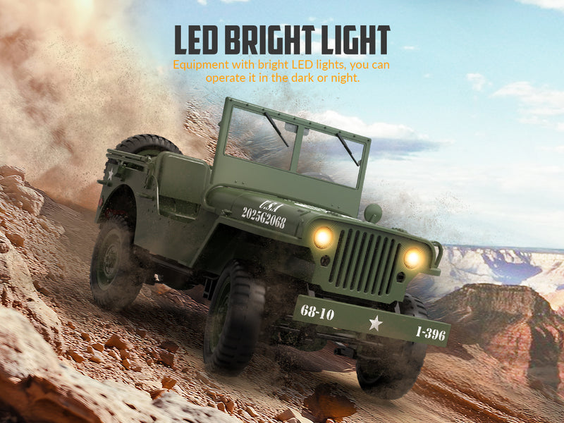 RACENT RC クローラー 多目的オフロードカー 2.4G 1941 Mb スケーラー Willys ジープの 1:10 スケール シミュレーション