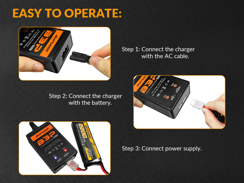 SUPULSE B3ACProLiPoバッテリー充電器2S-3S25WRCバランス充電器