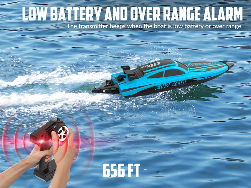 VOLANTEXRC Arrobolt SR40 ブラシレス 30+MPH 高速 RC ボート、大人用高速 RC ボート (79705-ブルー)