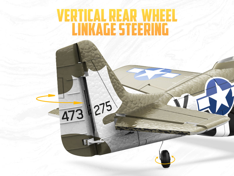 VOLANTEXRC 500mm P-51D マスタング (76802) PNP ラジオ、バッテリー、充電器なし