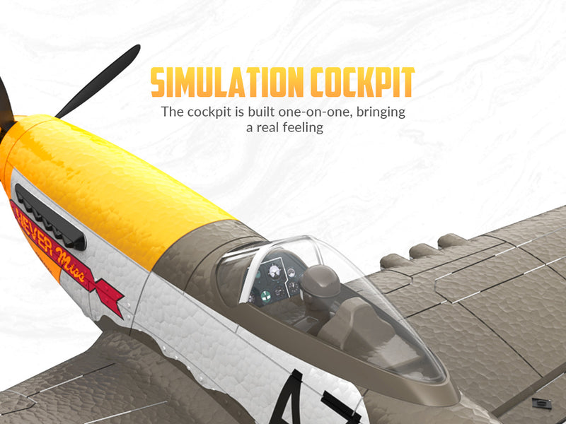 VOLANTEXRC 500mm P-51D マスタング (76802) PNP ラジオ、バッテリー、充電器なし