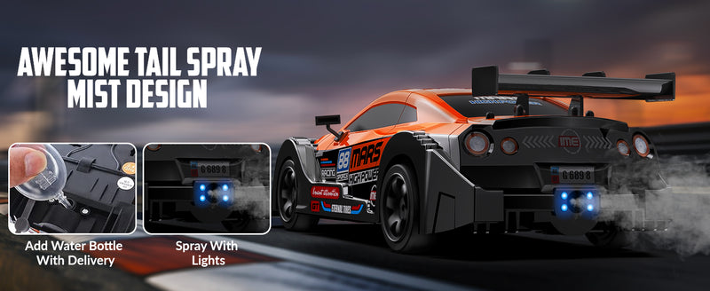 RACENT 1:16 RC ドリフトカー 4WD 18KM/H、バッテリー 2 本、スポーツモデルおもちゃの車両、子供、男の子、大人用