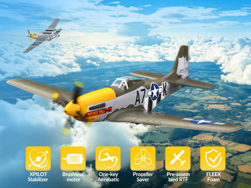 VOLANTEXRC 500mm P-51D マスタング (76802) PNP ラジオ、バッテリー、充電器なし
