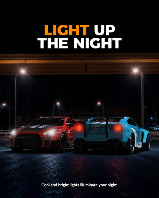 Racent 1:20 RCドリフトカー4WD、LEDライト、2バッテリー青