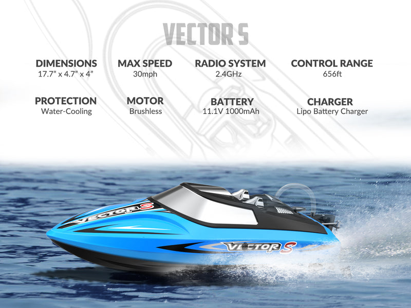 VOLANTEXRC Vector Sプールと湖用のセルフライティングとリバース機能を備えた高速RCボート(797-4ブラッシュド&ブラシレス)