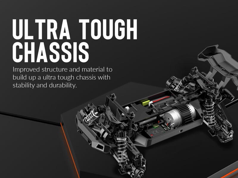 VOLANTEXRCリモートコントロールカー4WDオフロードRCモンスタートラック1:16スケール30MPH高速オールテレーンRC車両(子供または大人用)(785-5)(赤)
