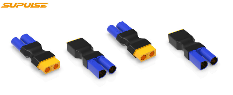 4pc XT60 to EC5 Connector Adapters for RC LiPo Batteries