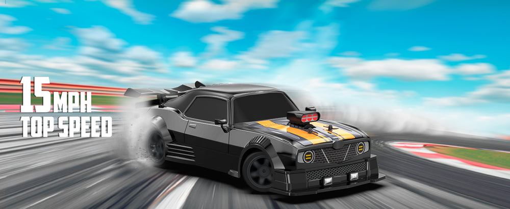 RACENT 1:16 RC ドリフトカー、2.4Ghz 4WD 18KM/H リモートコントロールカー、スプレーミスト付き、バッテリー 2 本