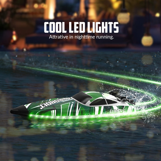 VOLANTEXRC Arrobolt Lumen S Brushless 35+MPH Full Proportional Boat GREEN (79706)-EXHOBBY LIMITED.