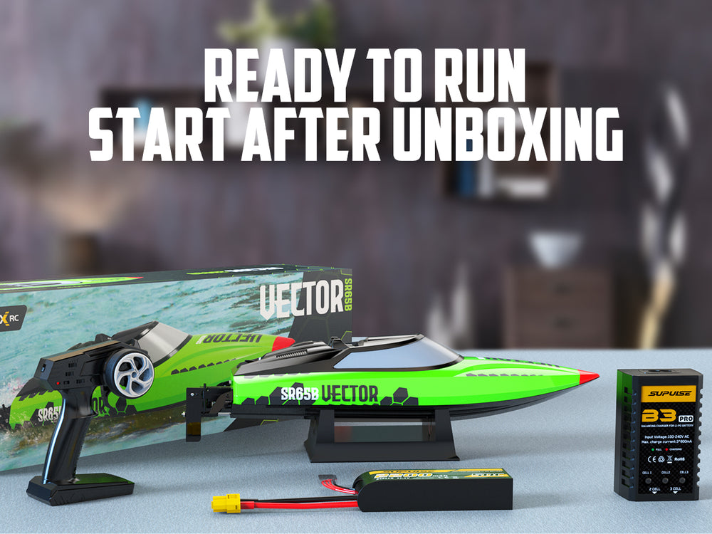 VectorSR65B High-Speed Brushless RC Boat 37MPH Self-righting Reverse RTR