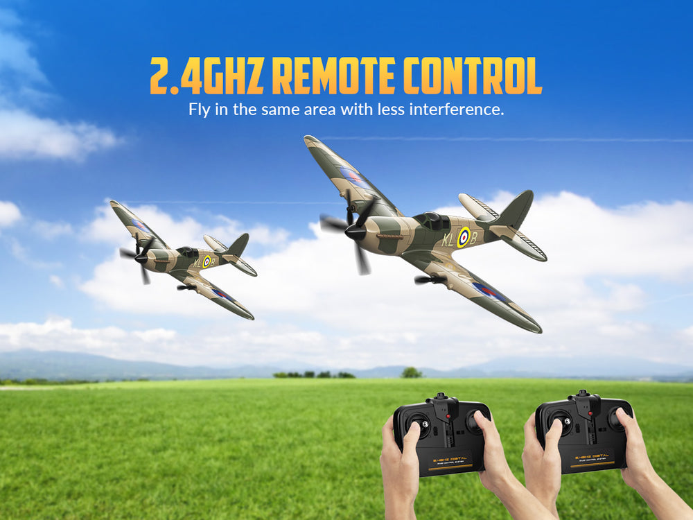 VOLANTEXRC 76205 スピットファイア RC 飛行機 RTF - 400mm 3CH WWII ウォーバード XPilot ジャイロ スタビライザー付き