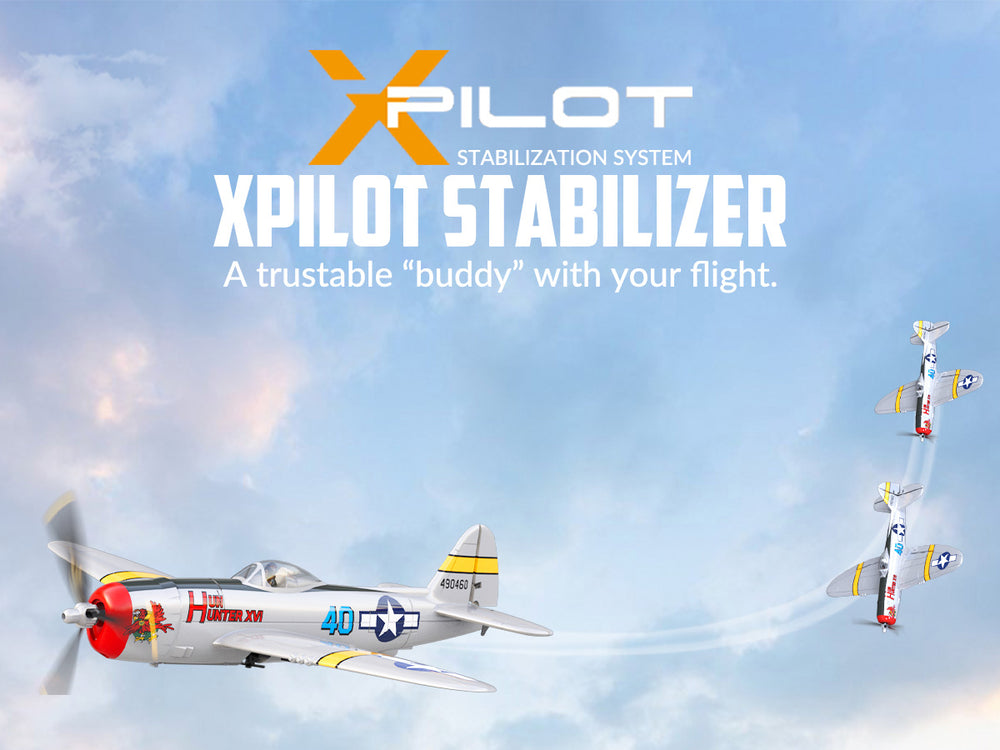 VOLANTEXRC P47 サンダーボルト RC飛行機 RTF - ジャイロ搭載4チャンネル戦闘機 & デュアルアラーム（電池2個使用）