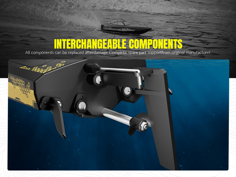 VOLANTEXRC Vector Sプールと湖用のセルフライティングとリバース機能を備えた高速RCボート（797-4ブラッシュド＆ブラシレス）