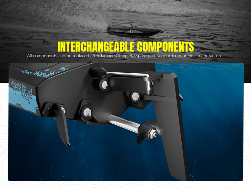 VOLANTEXRC Vector Sプールと湖用のセルフライティングとリバース機能を備えた高速RCボート（797-4ブラッシュド＆ブラシレス）