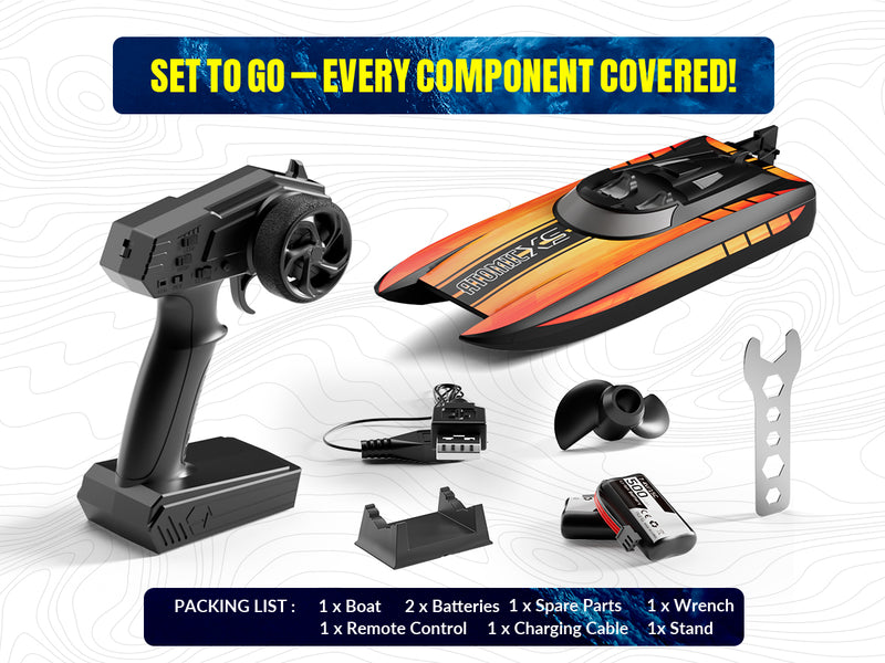 VOLANTEXRC Vector30 Mini Sefl-righting RCプールボート（子供と大人用）（795-3）RTRブラック