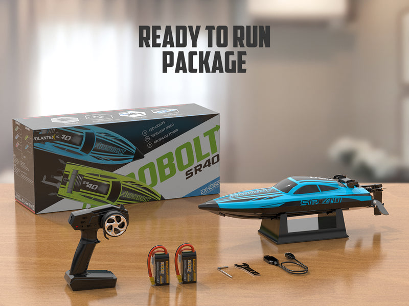 VOLANTEXRC Arrobolt SR40 ブラシレス 30+MPH 高速 RC ボート、大人用高速 RC ボート (79705-ブルー)