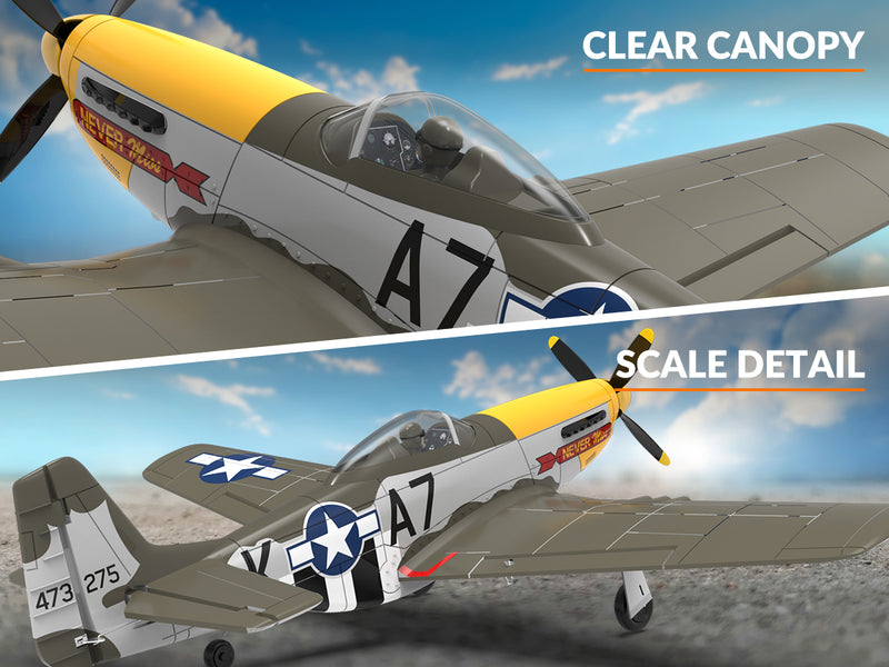 volantexrc 500mmマスタングP51ジャイロスタビライザー76802を備えたブラシレス