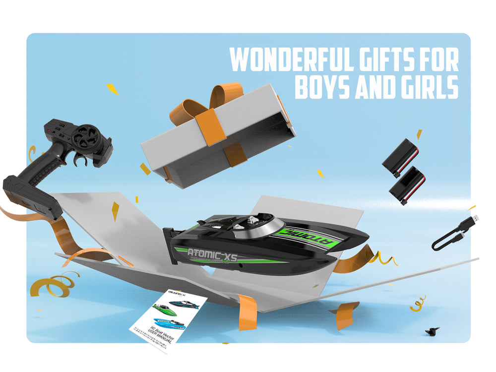 VOLANTEXRC Vector30 Mini Sefl-righting RCプールボート（子供と大人用）（795-3）RTRブラック