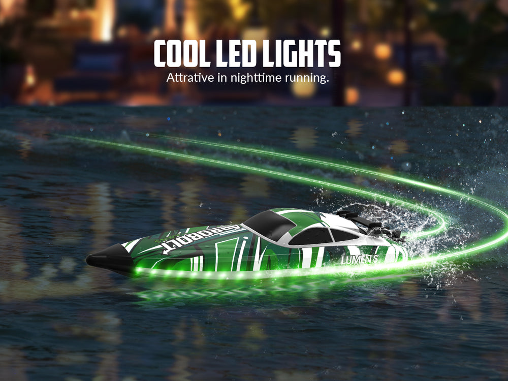 VOLANTEXRC Arrobolt Lumen S ブラシレス 35+MPH RC ボート 7 色 LED 付き