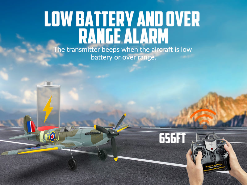 VOLANTEXRC スピットファイア (RTF) 4CH 400mm ジャイロ付き (15.7 インチ) 76112