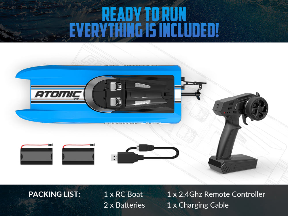 VOLANTEXRC Atomic XS リモートコントロール RC ボート プール用 子供のおもちゃ 20mph 高速レーシング