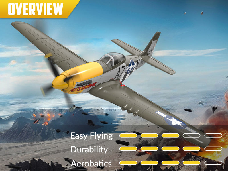 volantexrc 500mmマスタングP51ジャイロスタビライザー76802を備えたブラシレス