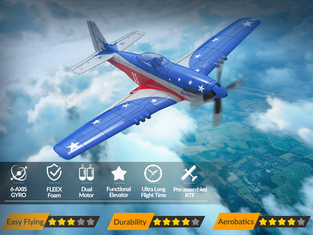 VOLANTEXRC ミス・アメリカ 4チャンネルRC飛行機 RTF（Xpilotスタビライザー付き）（76105）
