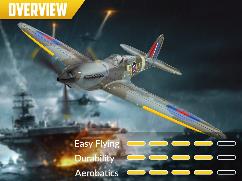 VOLANTEXRC スピットファイア (RTF) 4CH 400mm ジャイロ付き (15.7 インチ) 76112