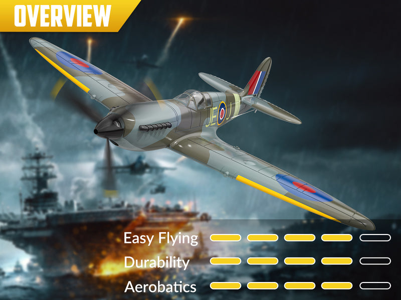 VOLANTEXRC スピットファイア (RTF) 4CH 400mm ジャイロ付き (15.7 インチ) 76112