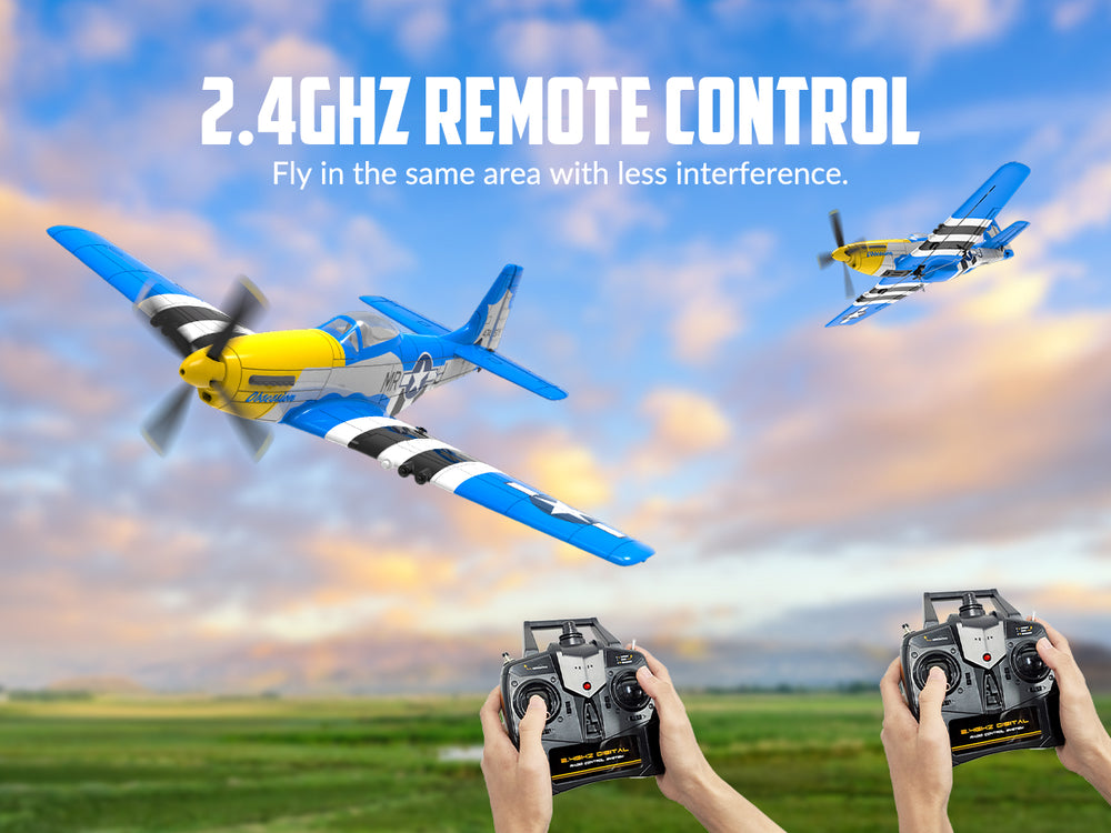 4 チャンネル P-51 マスタング RC 飛行機 RTF エクスパイロット ジャイロ付き - VOLANTEXRC