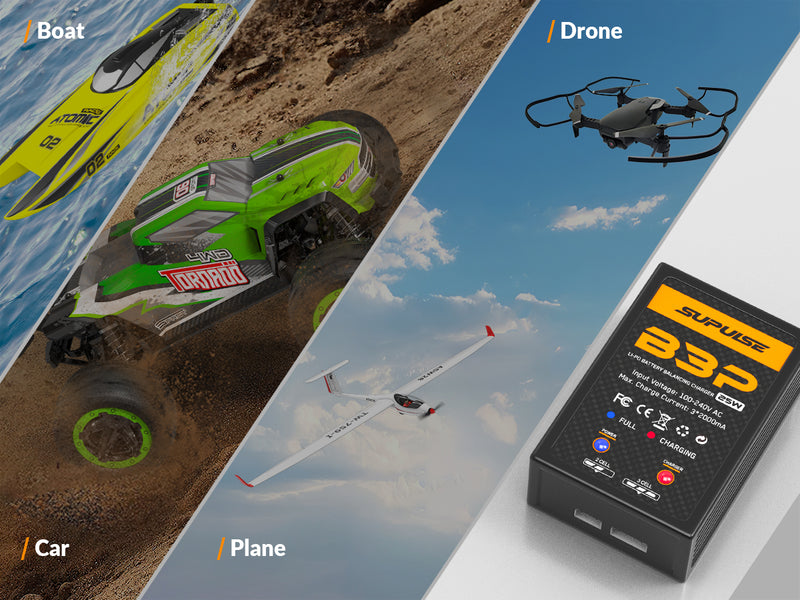 SUPULSE B3ACProLiPoバッテリー充電器2S-3S25WRCバランス充電器