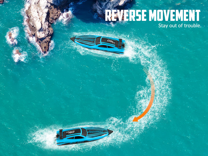 VOLANTEXRC Arrobolt SR40 ブラシレス 30+MPH 高速 RC ボート、大人用高速 RC ボート (79705-ブルー)