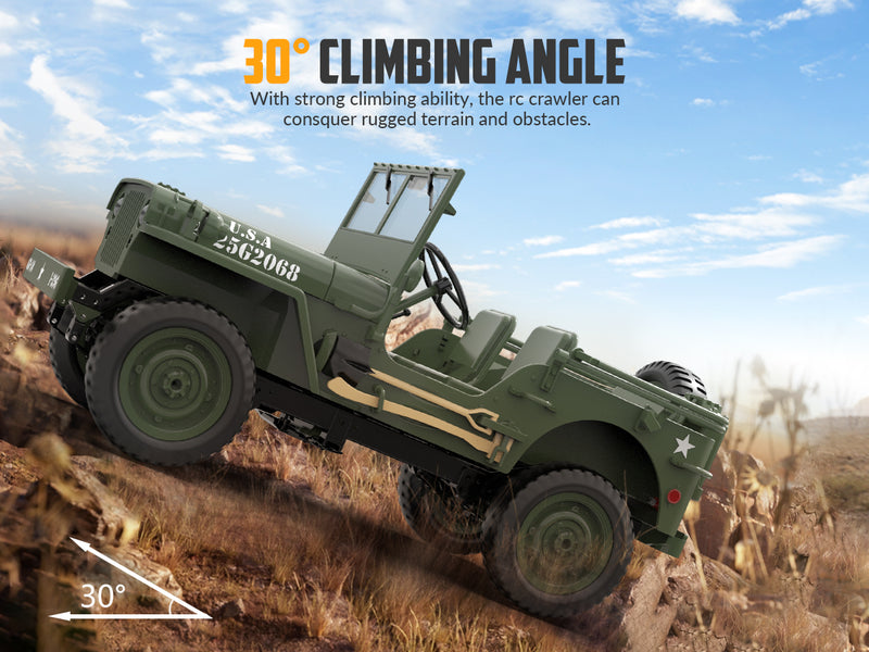 RACENT RC クローラー 多目的オフロードカー 2.4G 1941 Mb スケーラー Willys ジープの 1:10 スケール シミュレーション
