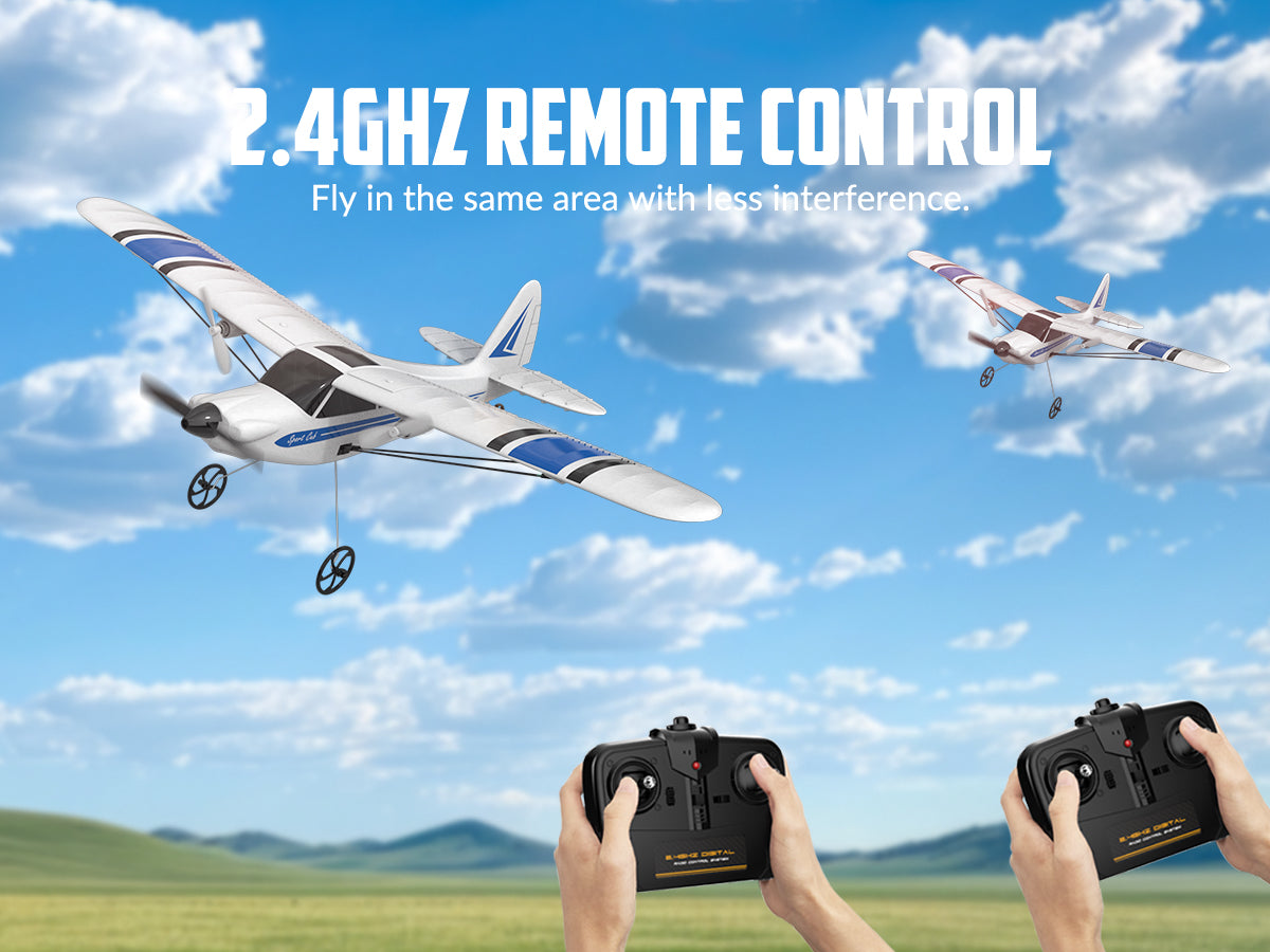 VOLANTEXRC Sport Cub S2 RC Plane with Gyro Stabilization System Ready to Fly for Beginners, 2.4Ghz 2-CH Remote Control Airplane RTF  (762-2)