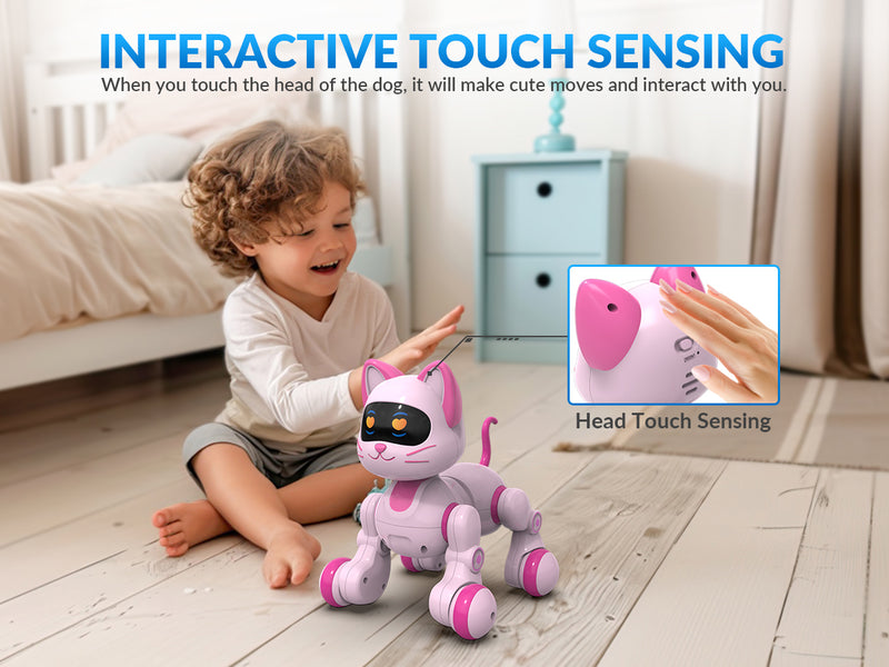 STEMTRON Programmable Remote Control & Interactive Robot Cat(Pink)