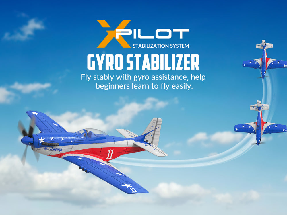VOLANTEXRC ミス・アメリカ 4チャンネルRC飛行機 RTF（Xpilotスタビライザー付き）（76105）