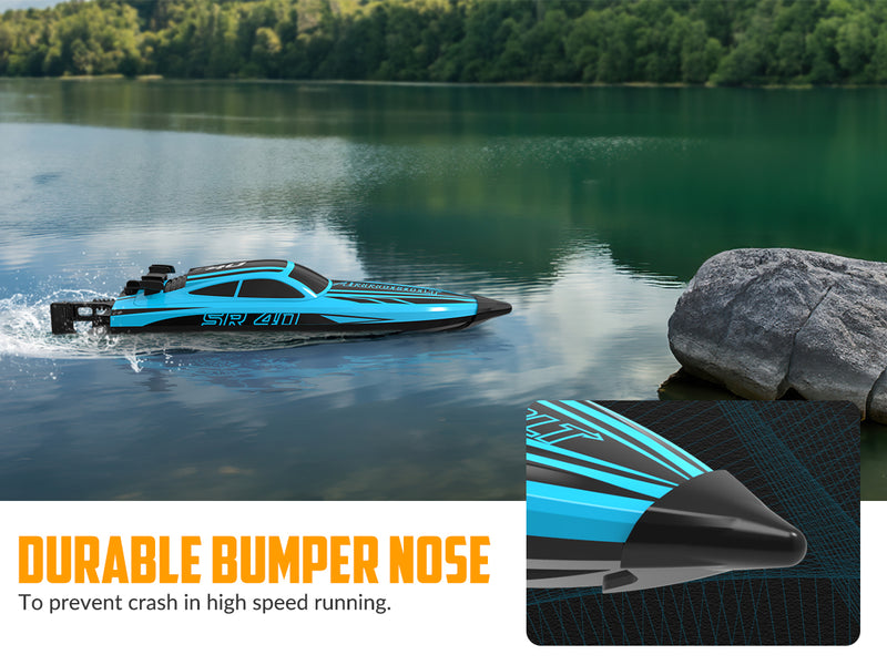 VOLANTEXRC Arrobolt SR40 ブラシレス 30+MPH 高速 RC ボート、大人用高速 RC ボート (79705-ブルー)