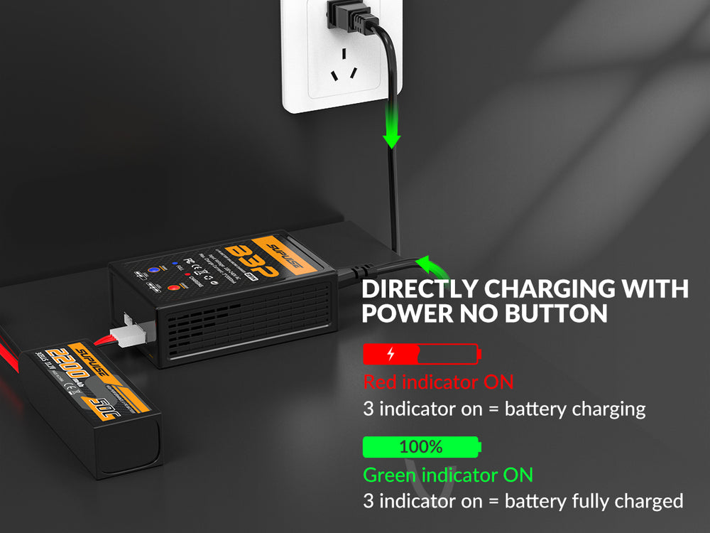 SUPULSE B3ACProLiPoバッテリー充電器2S-3S25WRCバランス充電器