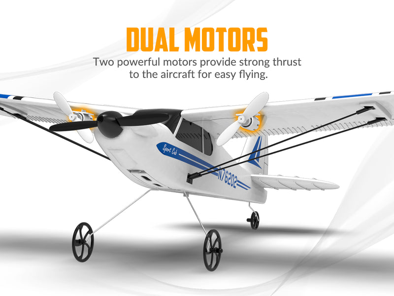 VOLANTEXRC Sport Cub S2 RC Plane with Gyro Stabilization System Ready to Fly for Beginners, 2.4Ghz 2-CH Remote Control Airplane RTF  (762-2)