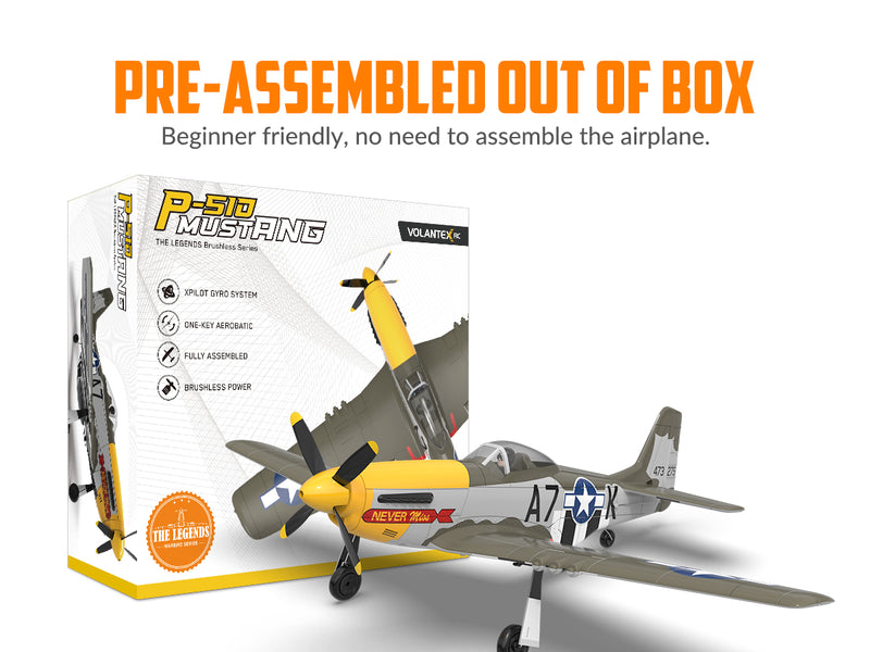 volantexrc 500mmマスタングP51ジャイロスタビライザー76802を備えたブラシレス