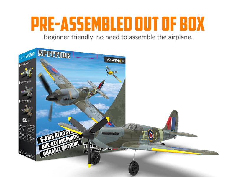 VOLANTEXRC スピットファイア (RTF) 4CH 400mm ジャイロ付き (15.7 インチ) 76112