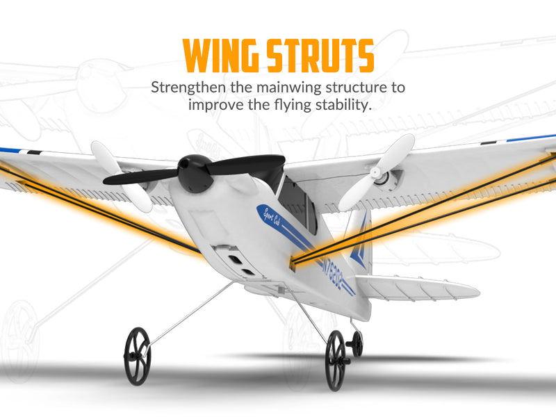 VOLANTEXRC Sport Cub S2 RC Plane with Gyro Stabilization System Ready to Fly for Beginners, 2.4Ghz 2-CH Remote Control Airplane RTF  (762-2)