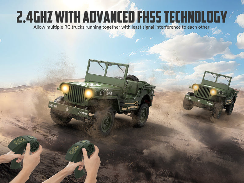 RACENT RC クローラー 多目的オフロードカー 2.4G 1941 Mb スケーラー Willys ジープの 1:10 スケール シミュレーション